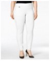 Plus Size Tummy-Control Pull-On Skinny Pants Bright White $22.49 Pants