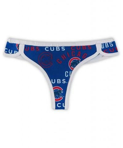 Women's Royal White Chicago Cubs Flagship Knit Thong Royal, White $14.99 Panty