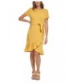 Ruffled Tulip-Hem Crepe Dress Yellow $48.99 Dresses